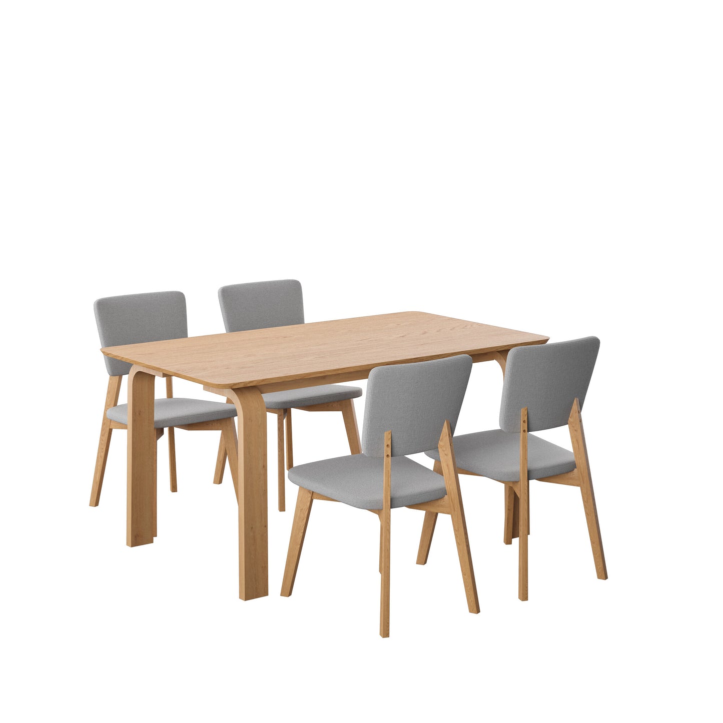 Juego de Comedor Oslo de Madera con 4 Sillas Tapizadas