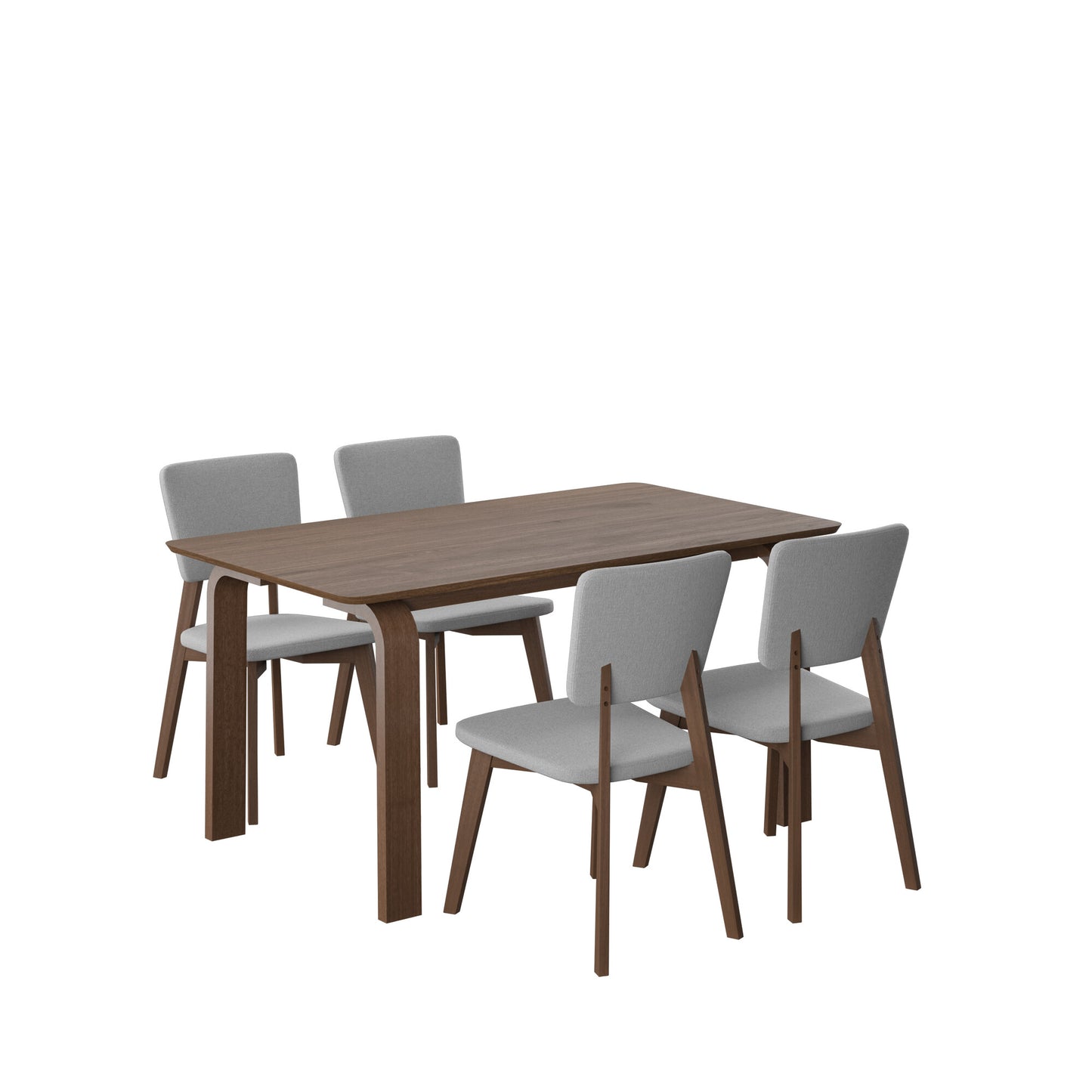 Juego de Comedor Oslo de Madera con 4 Sillas Tapizadas