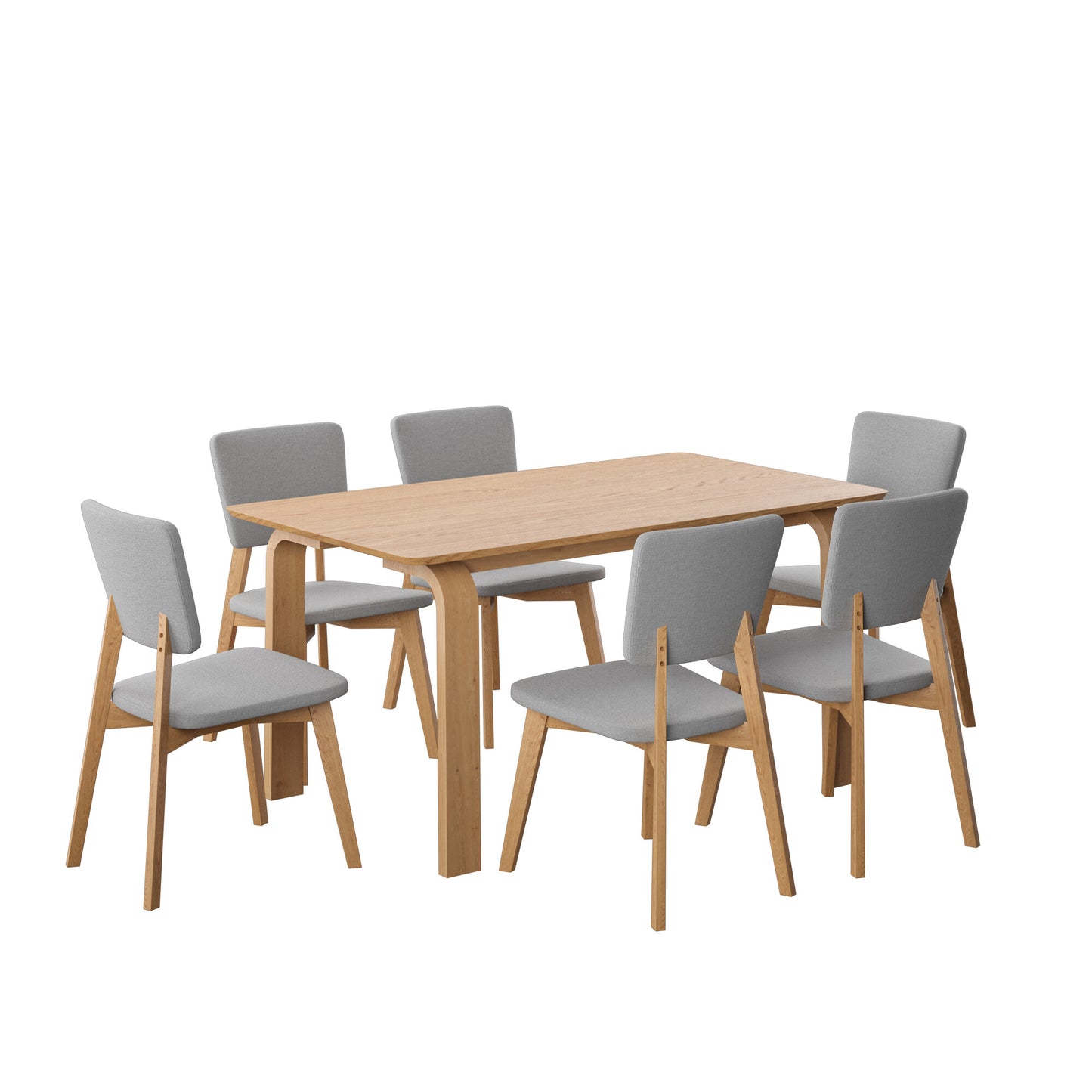 Juego de Comedor Oslo de Madera con 6 Sillas Tapizadas