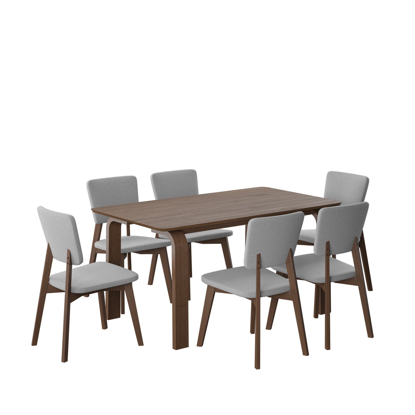 Juego de Comedor Oslo de Madera con 6 Sillas Tapizadas