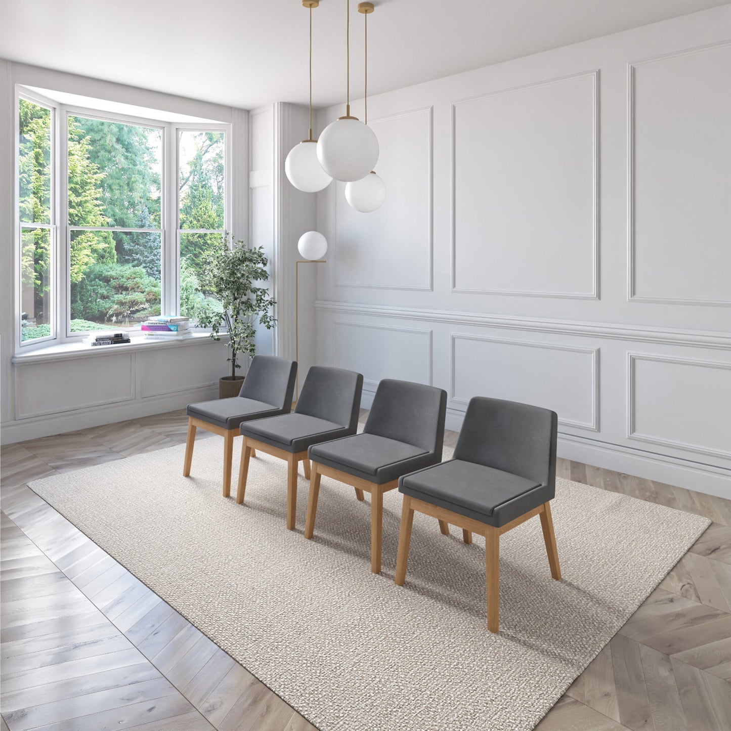 Juego de Comedor Extensible Cali de Madera con 6 Sillas