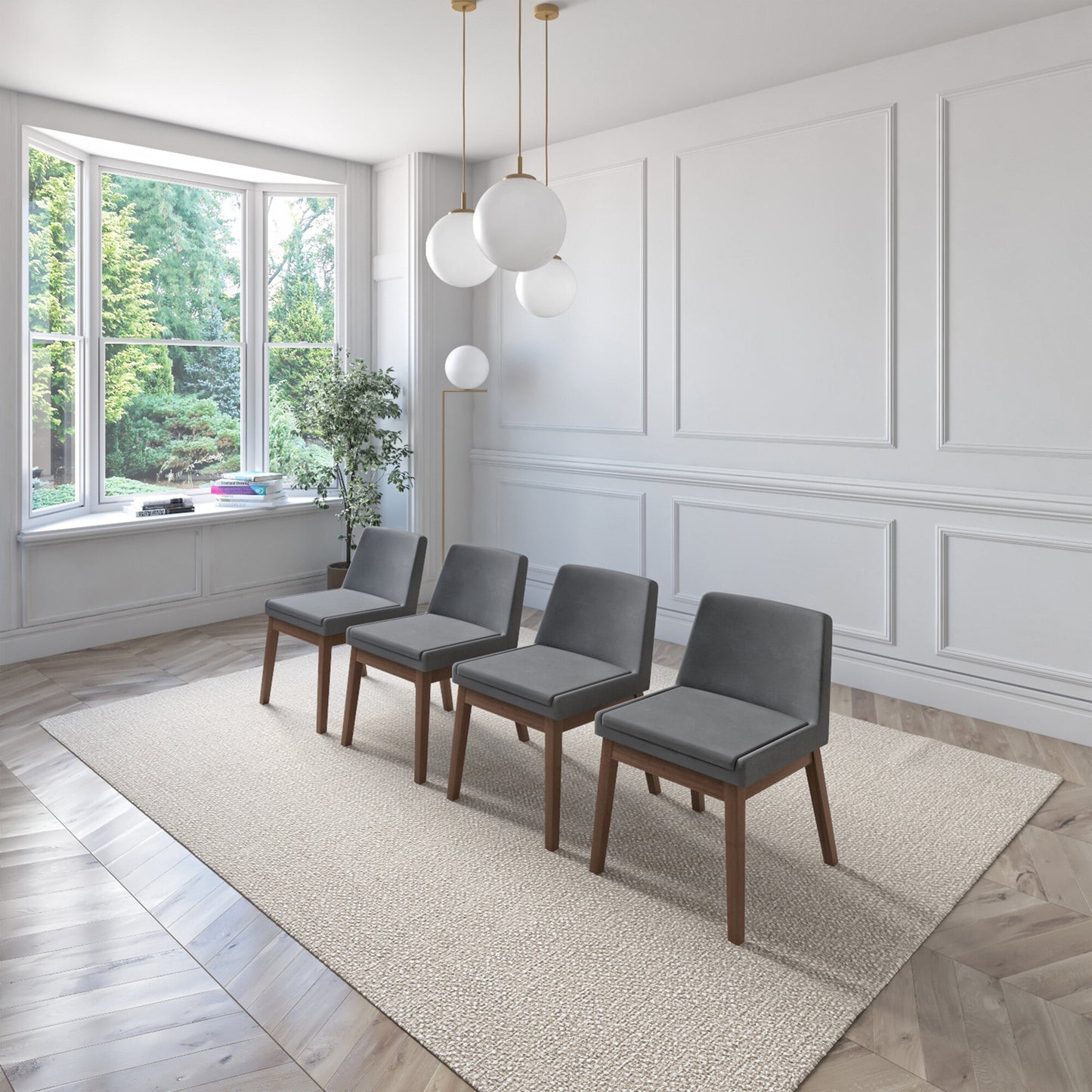 Juego de Comedor Extensible Cali de Madera con 4 Sillas