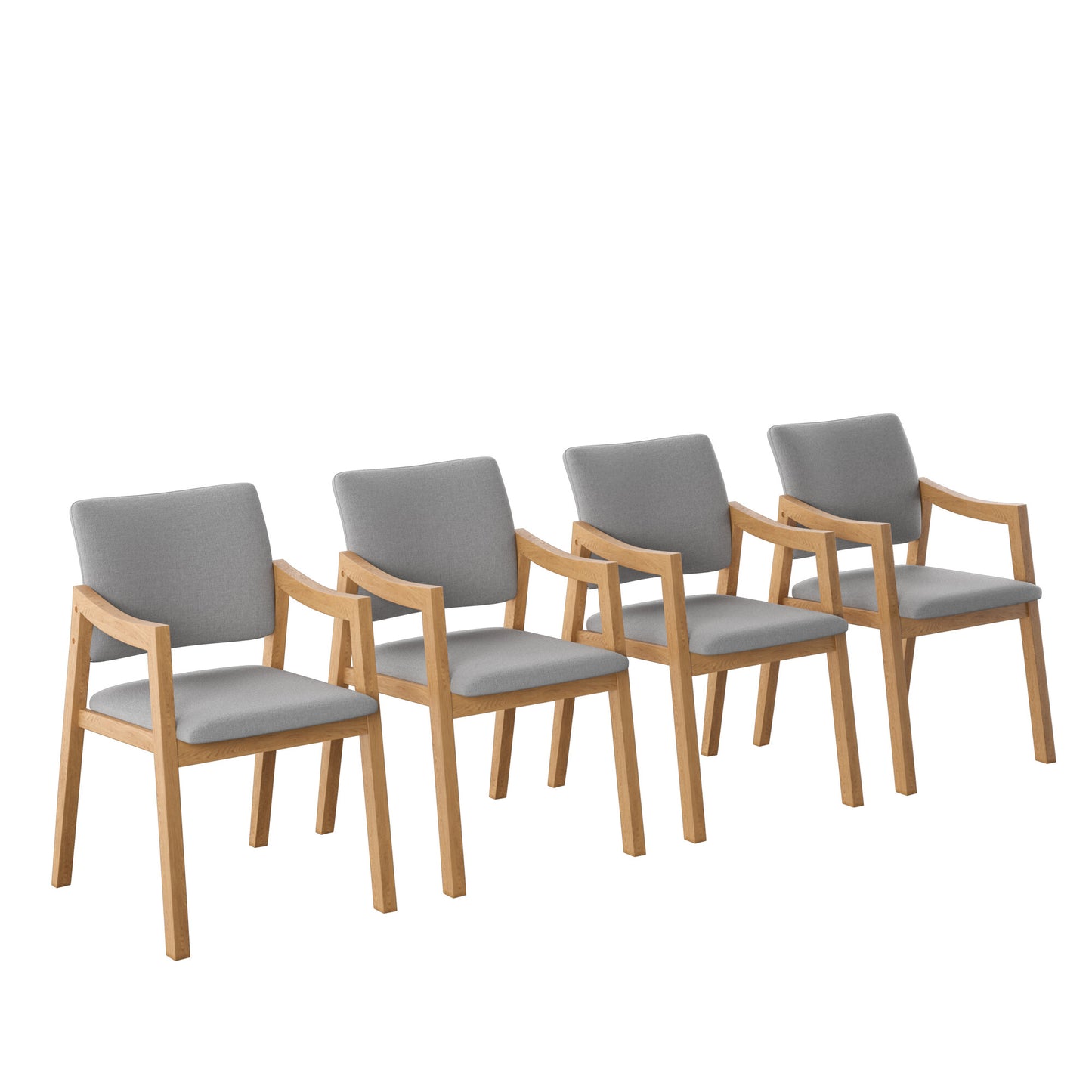 Juego de Comedor Ibiza de Madera con 4 Sillas Tapizadas