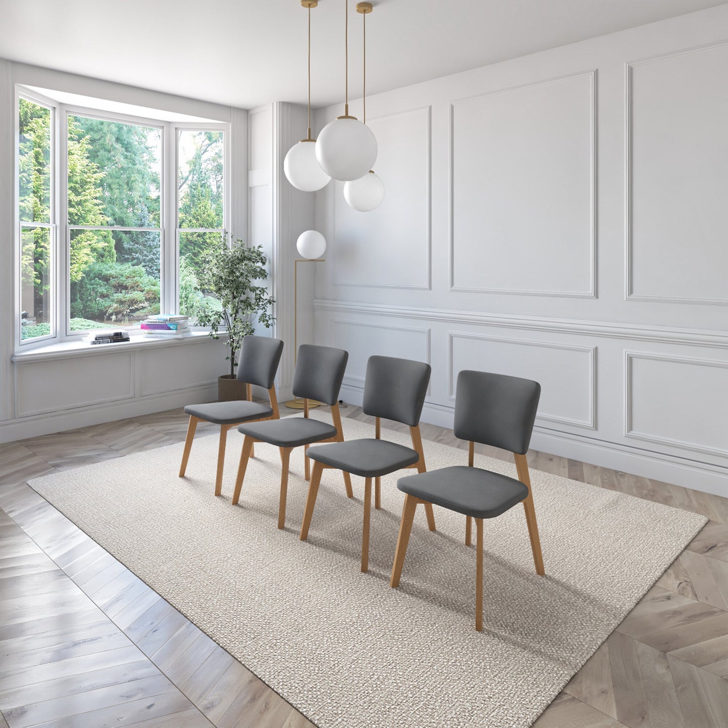 Juego de Comedor Extensible Lima de Madera con 4 Sillas