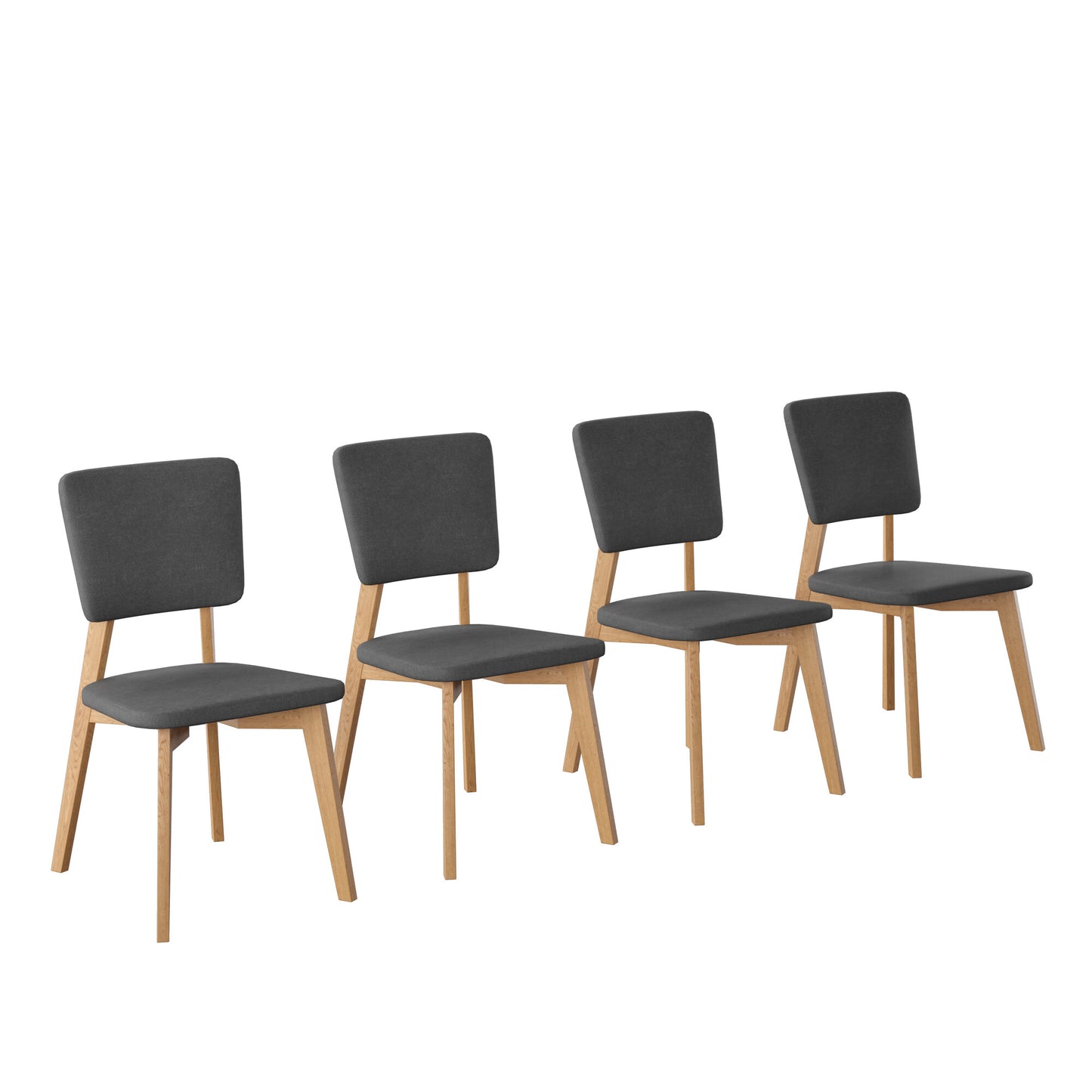 Juego de Comedor Aspen de Madera con 4 Sillas Tapizadas