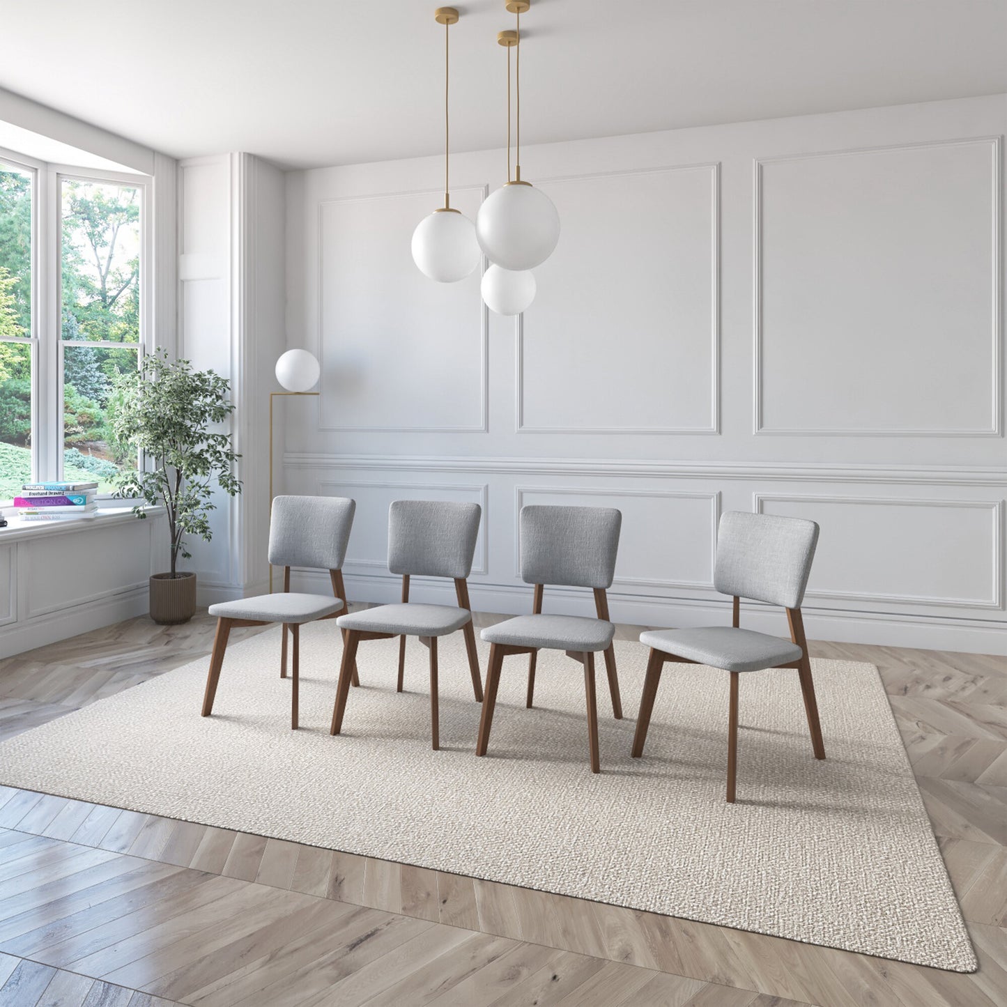 Juego de Comedor Extensible Rio de Madera con 6 Sillas