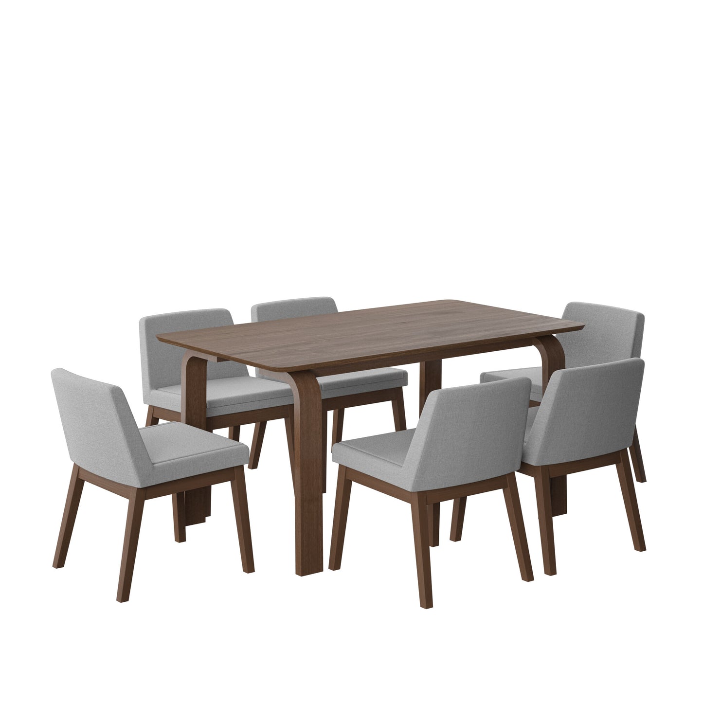 Juego de Comedor Amalfi de Madera con 6 Sillas Tapizadas