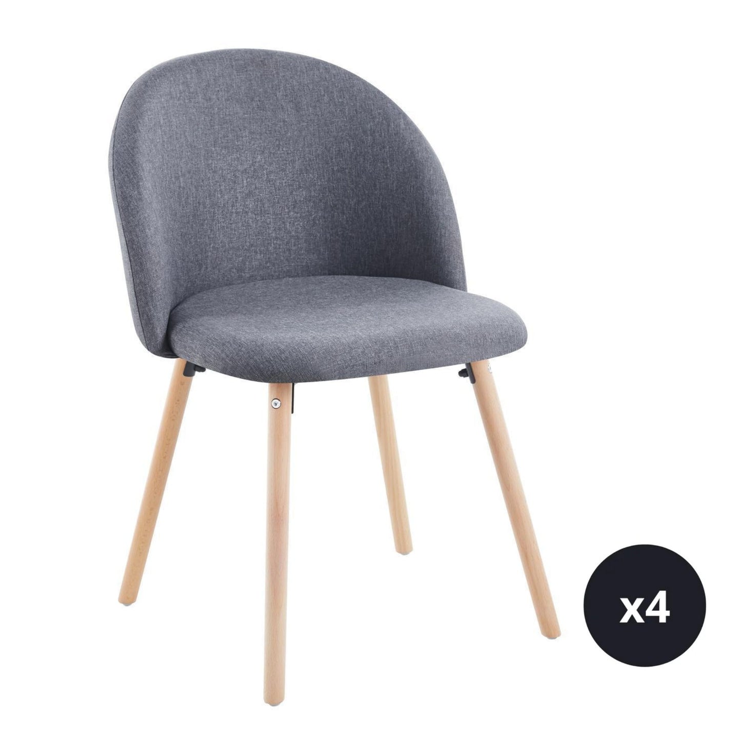 Set 4 Sillas de Comedor Tapizado de Tela