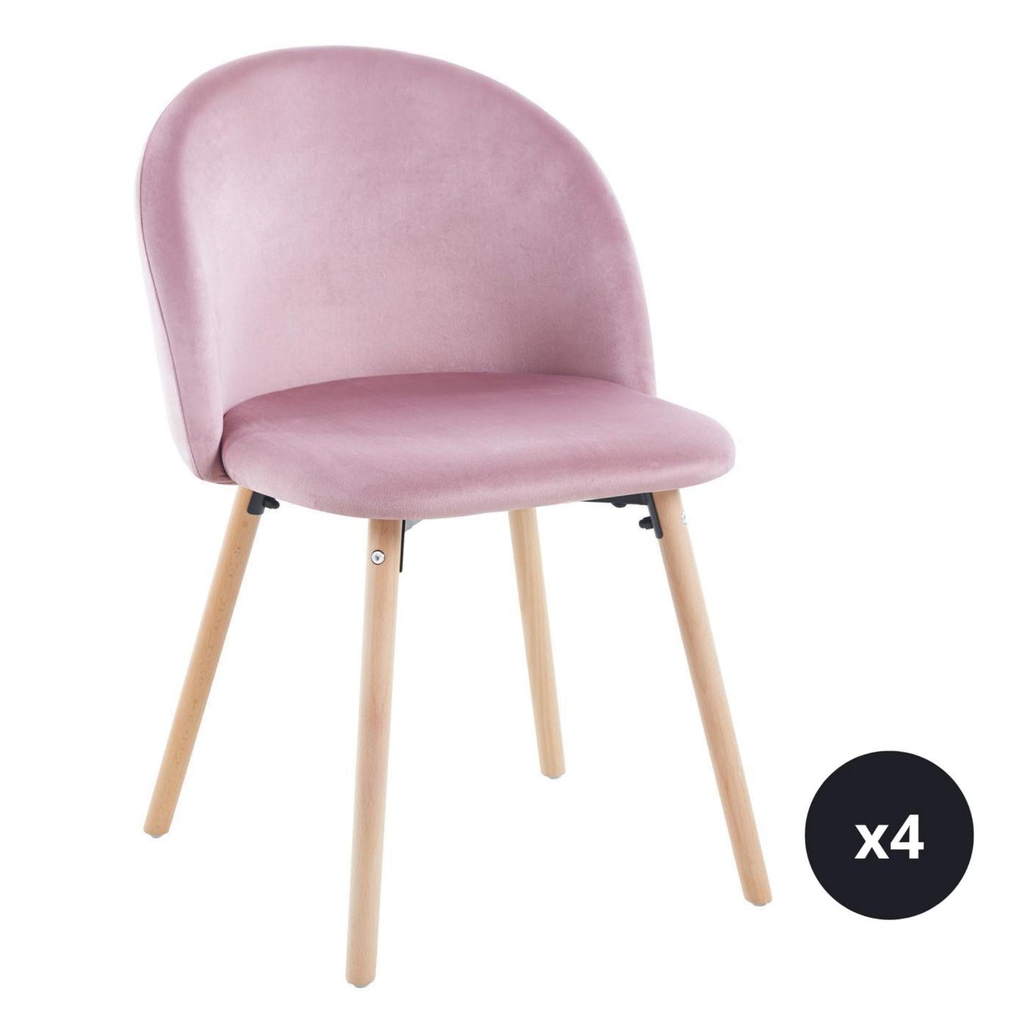 Set 4 Sillas de Comedor Tapizado de Tela