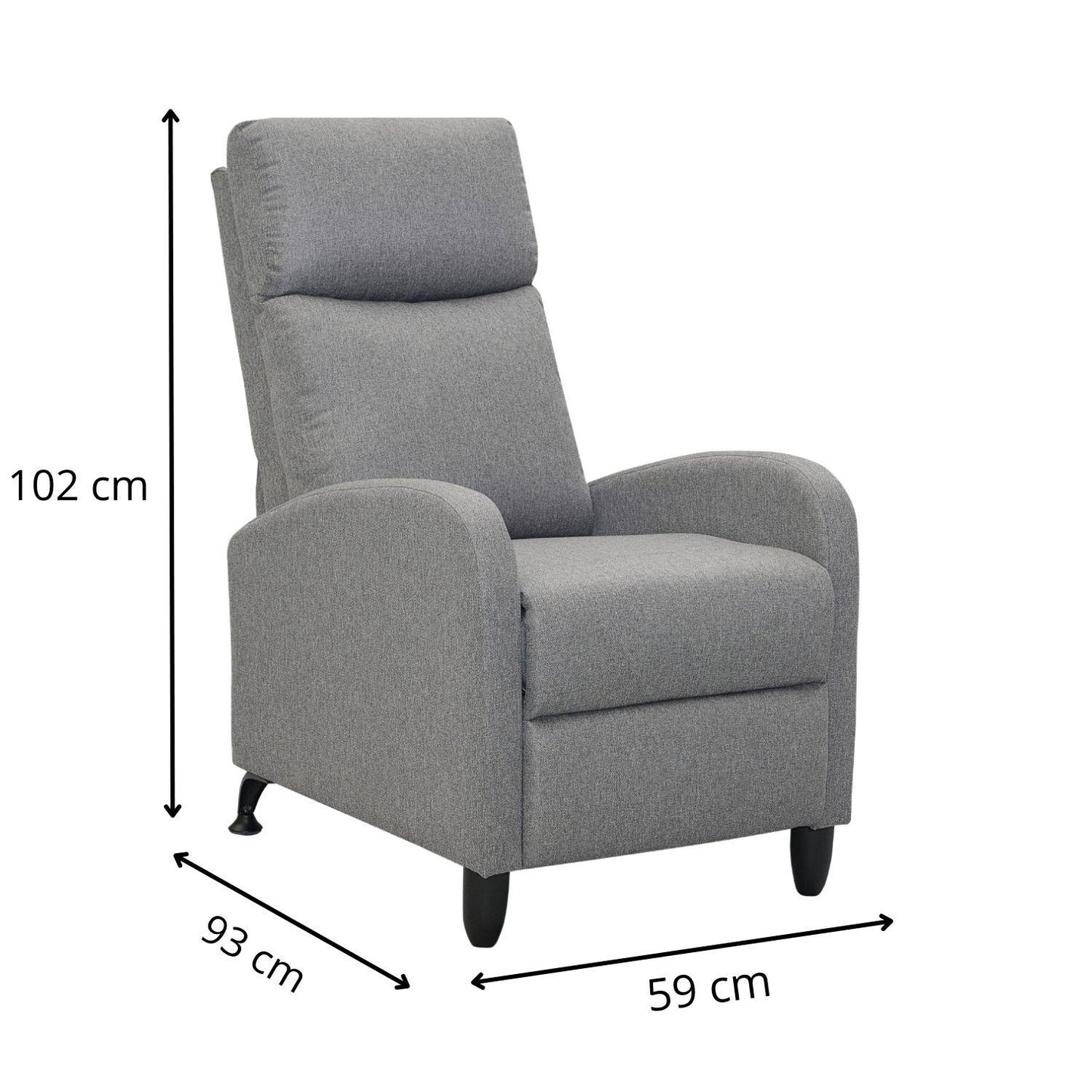 Sillon Reclinable Individual Reposet Moderno Minimalista
