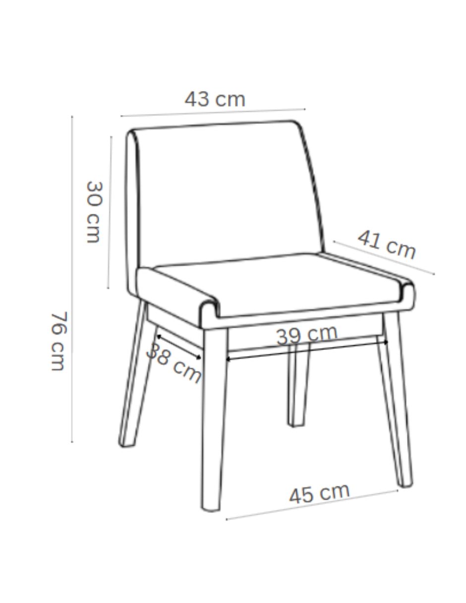 Set de 4 Sillas de Comedor Adel de Madera con Tapizado Gris