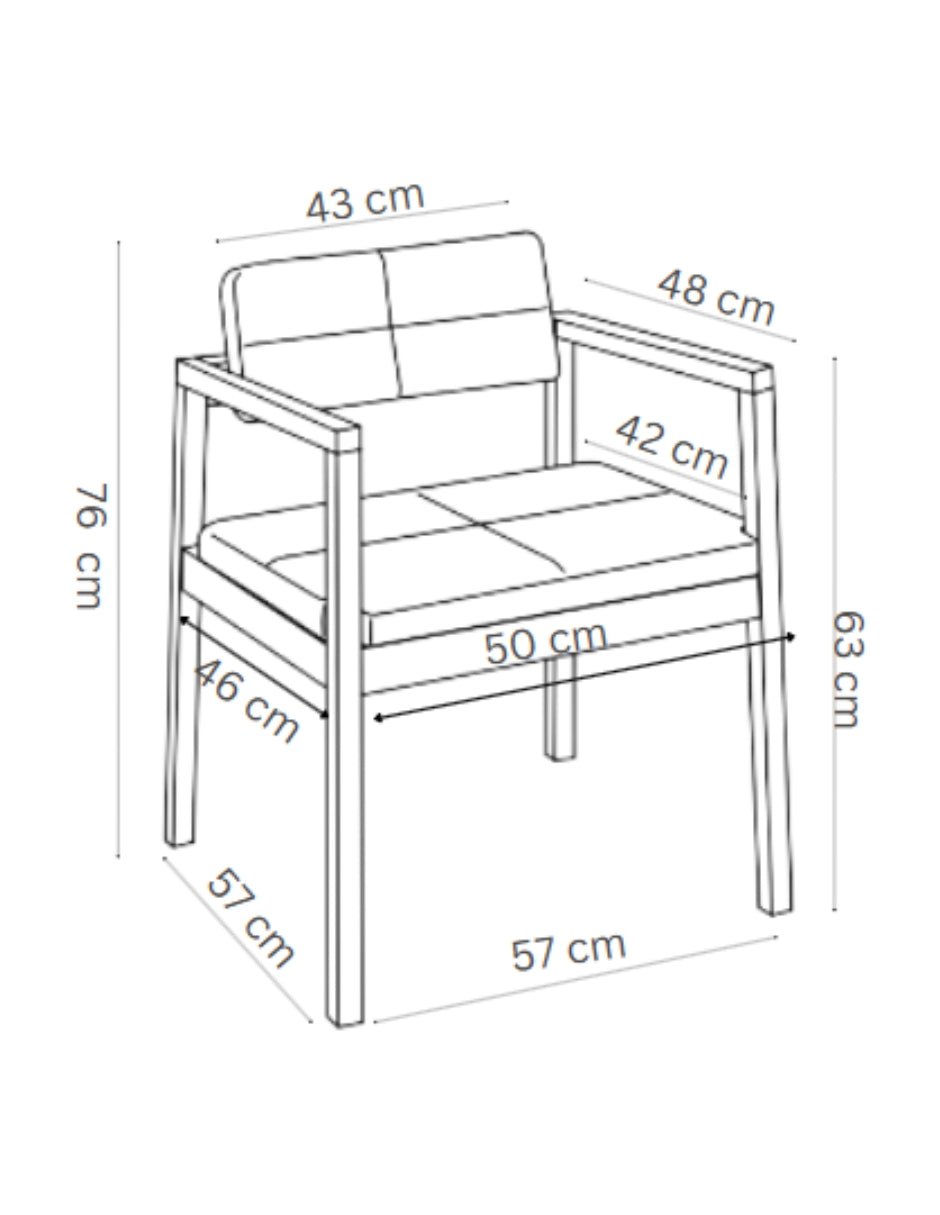 Set de 4 Sillas de Comedor Gin de Madera con Tapizado Gris