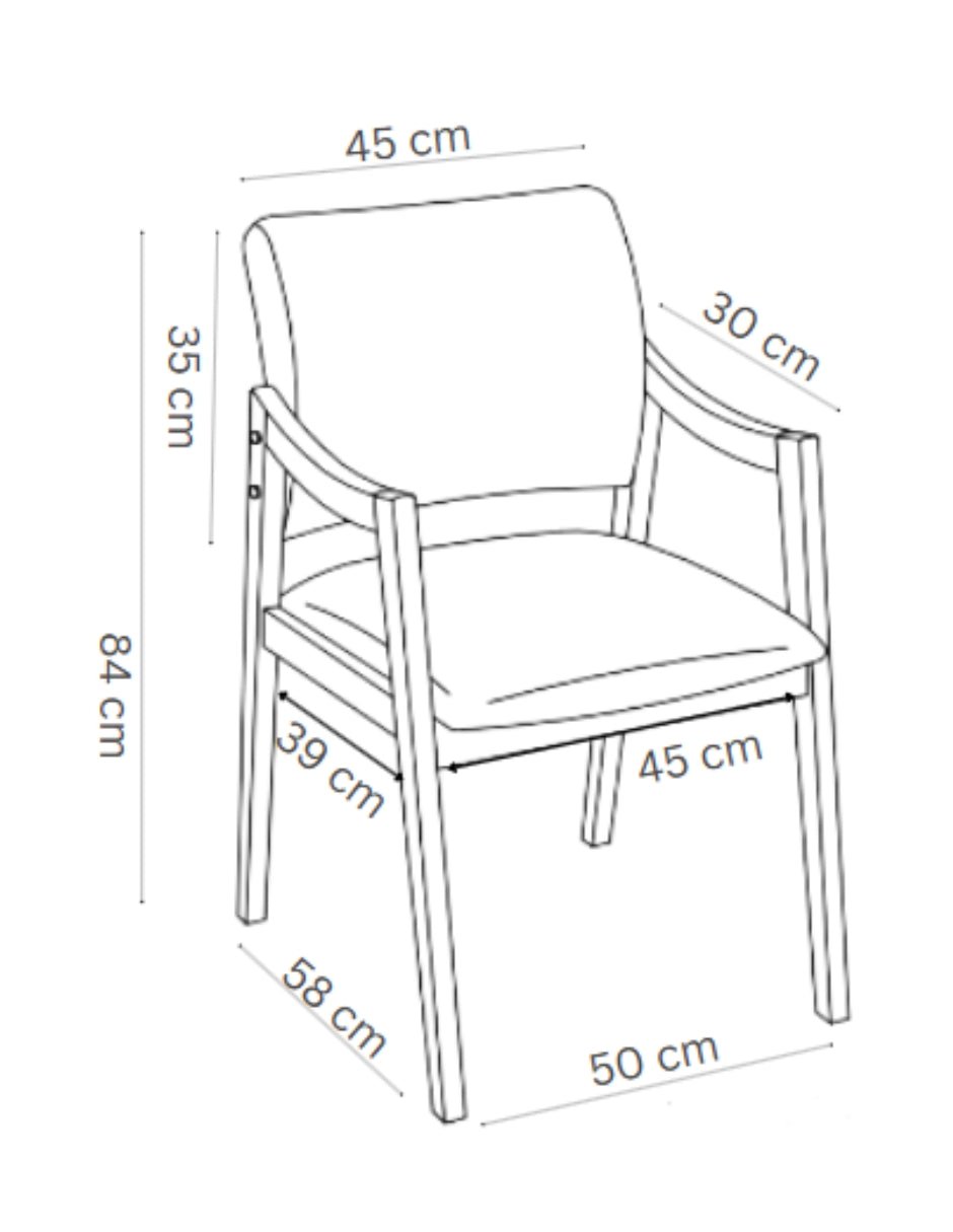 Set de 4 Sillas de Comedor Lesson de Madera Tapizadas