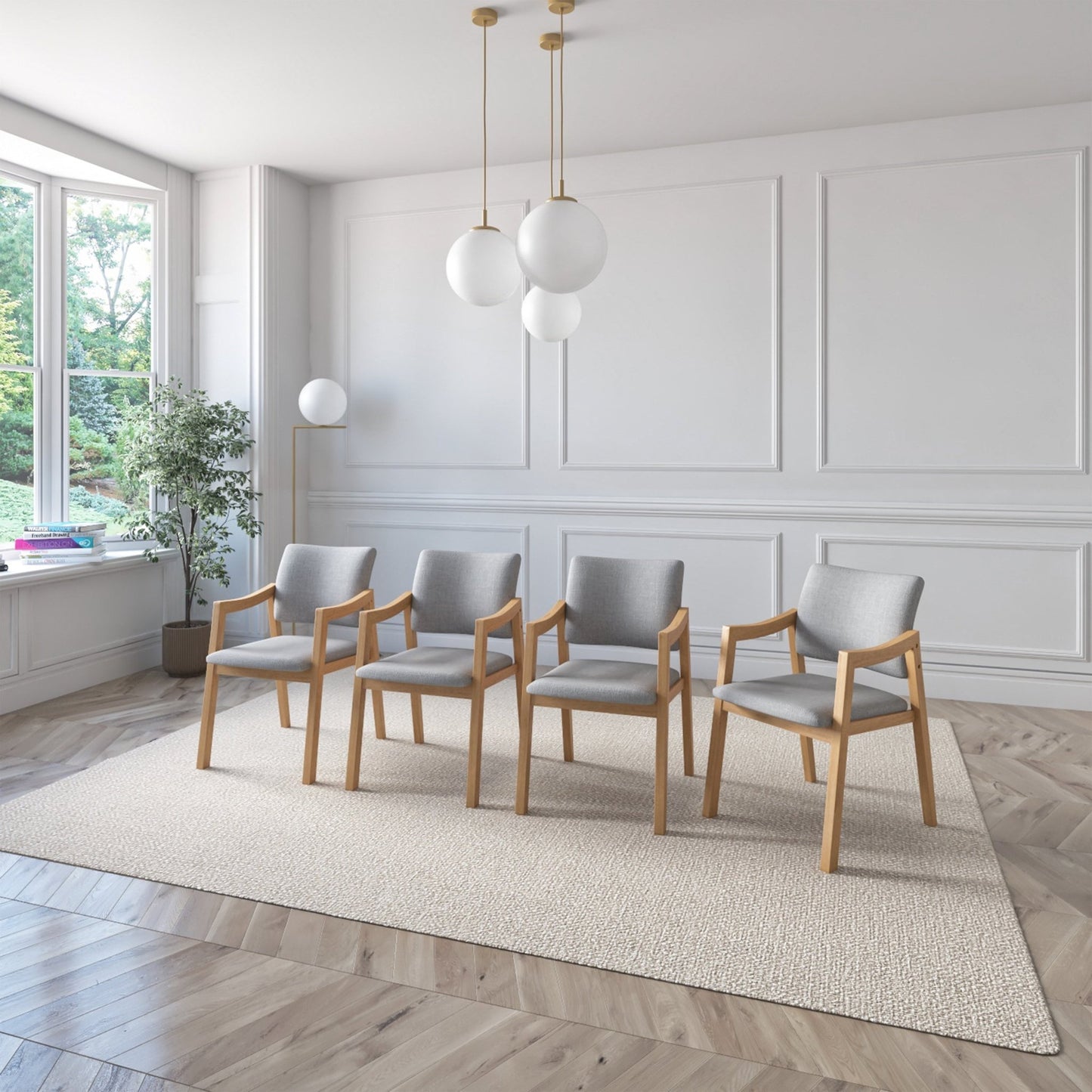 Juego de Comedor Extensible Seul de Madera con 6 Sillas