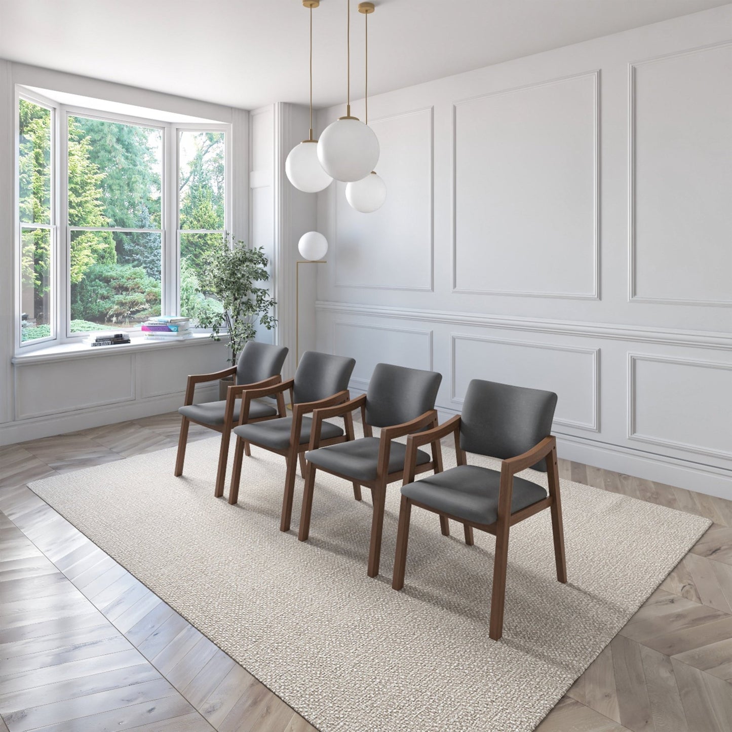 Juego de Comedor Extensible Seul de Madera con 6 Sillas