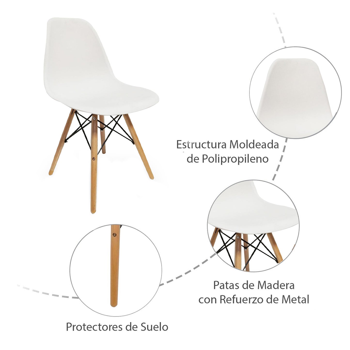 Comedor cuadrado para 4 personas Eames