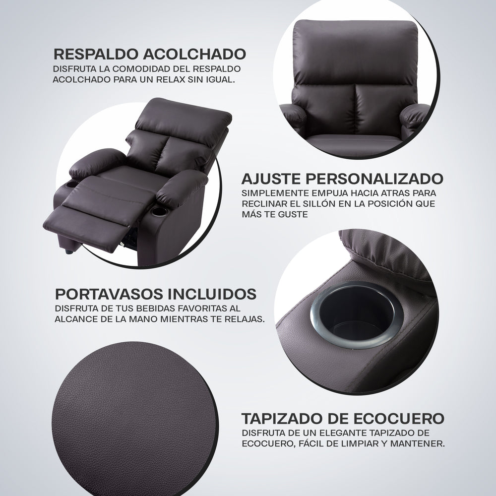 
                      
                        Sillon Reposet Reclinable Individual Tapizado en Simil Cuero
                      
                    