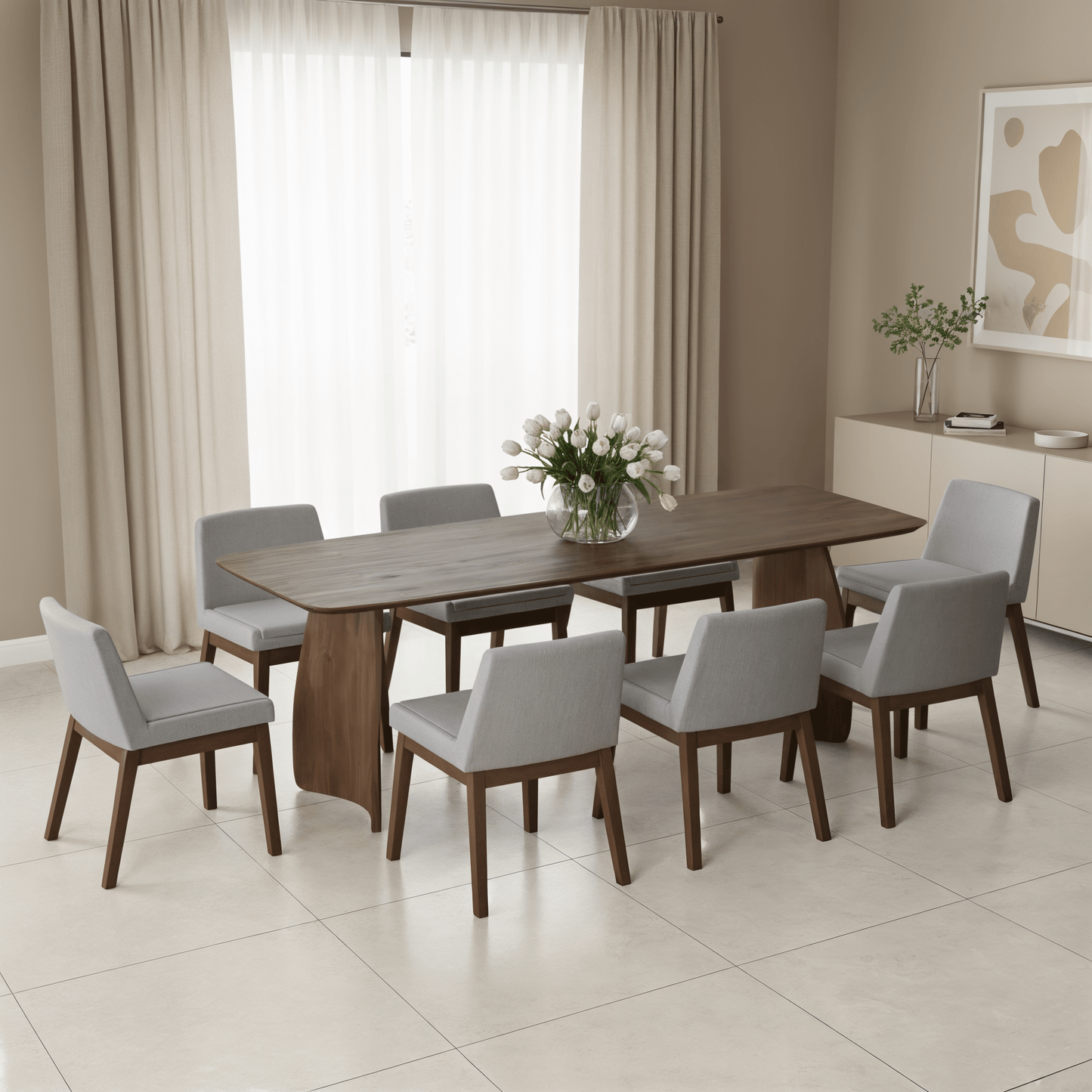 Juego de Comedor Malmo de Madera para 8 Personas