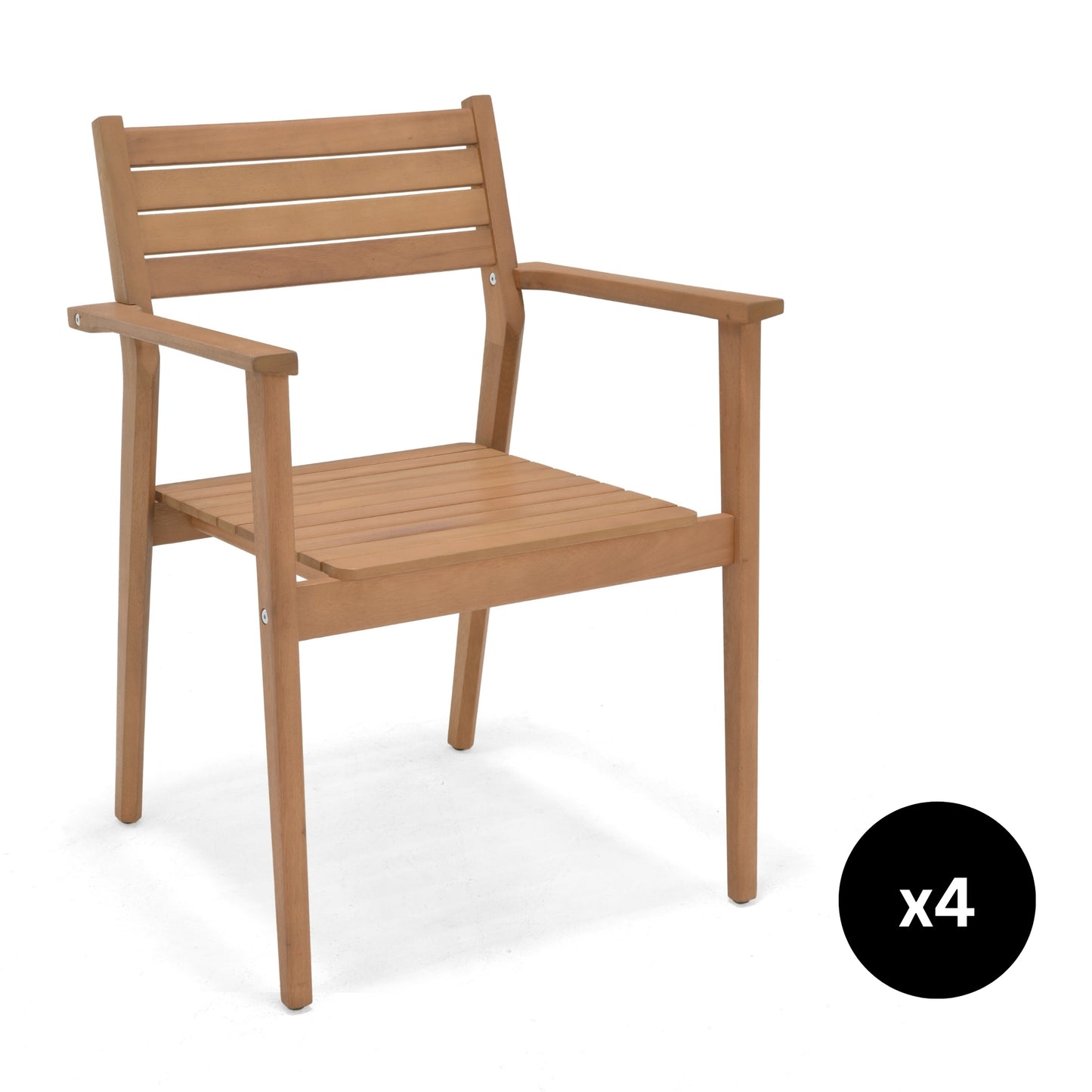Set de 4 Sillas de Exterior Woda de Madera