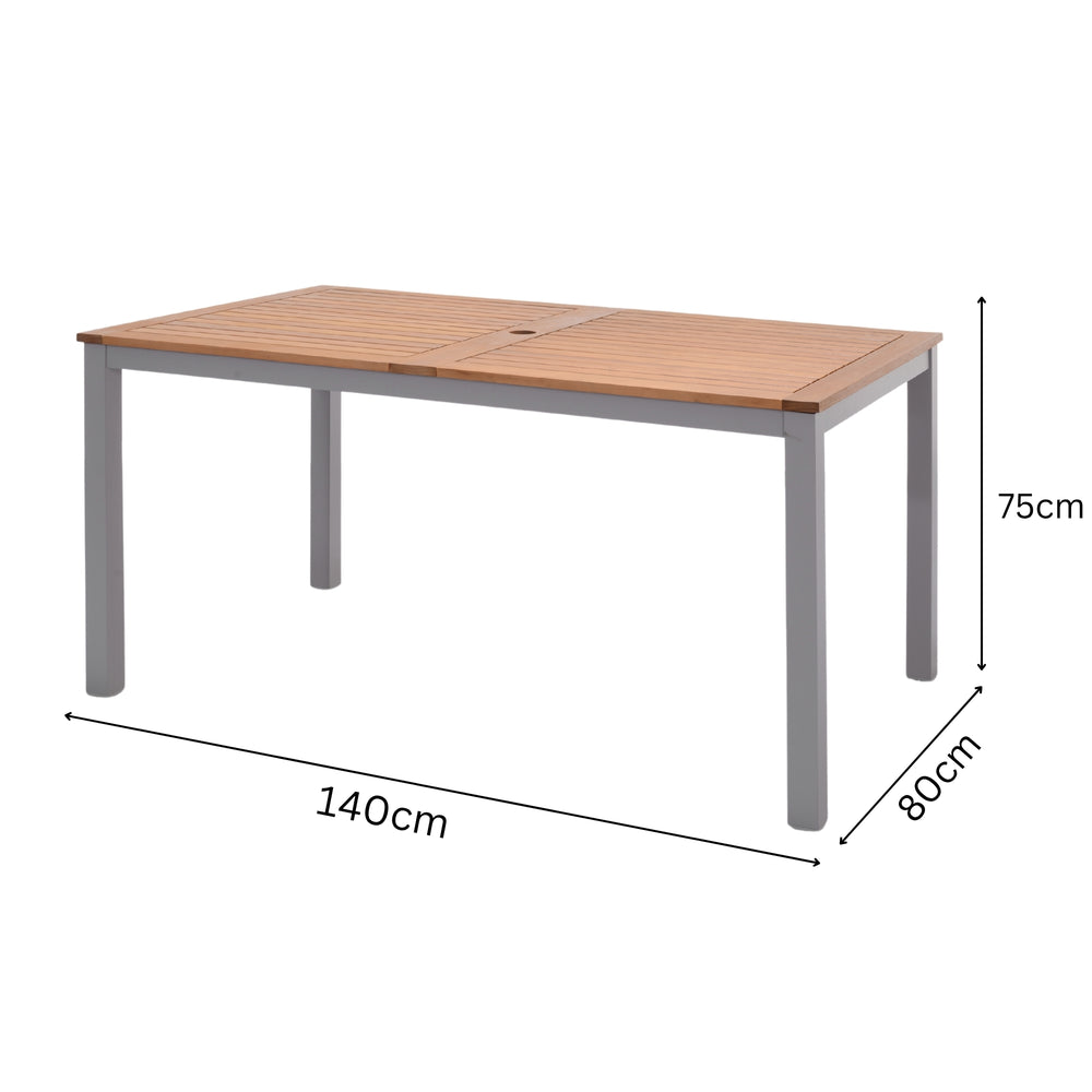 
                      
                        Comedor Exterior Bahamas con 4 Sillas de Madera y Aluminio
                      
                    