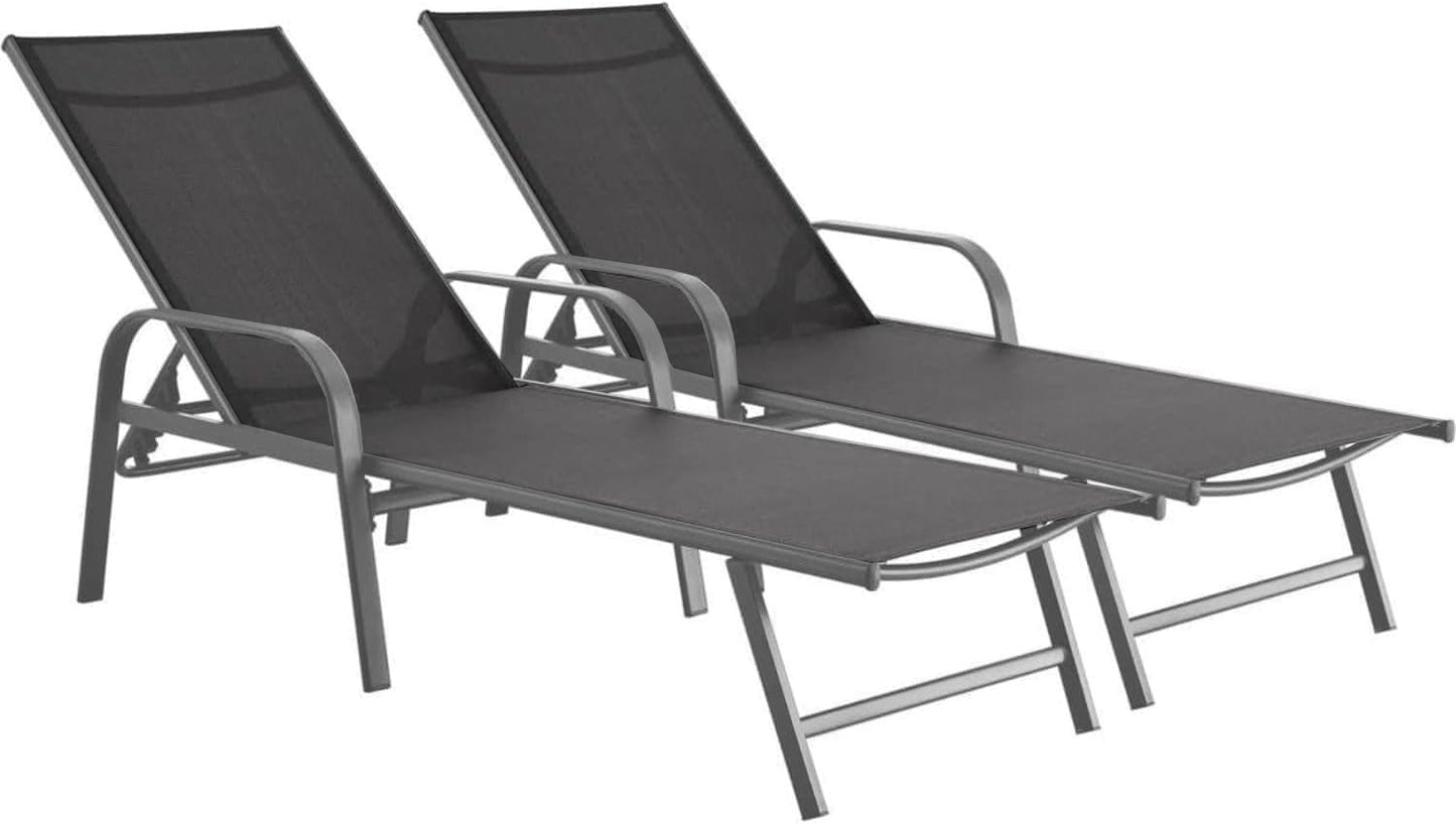 Set de 2 Camastros para Alberca y Exteriores de Acero