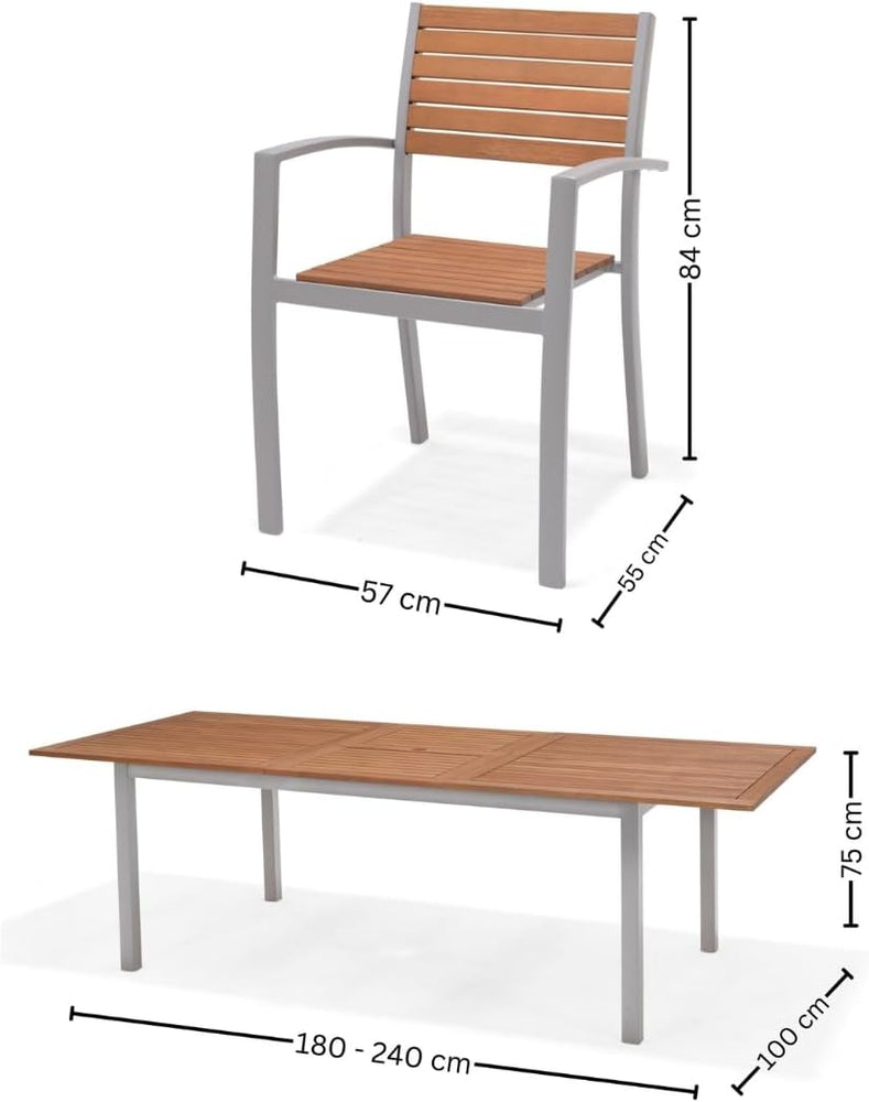 
                      
                        Comedor Barcelona de Exterior Extensible con 8 Sillas de Madera y Aluminio
                      
                    