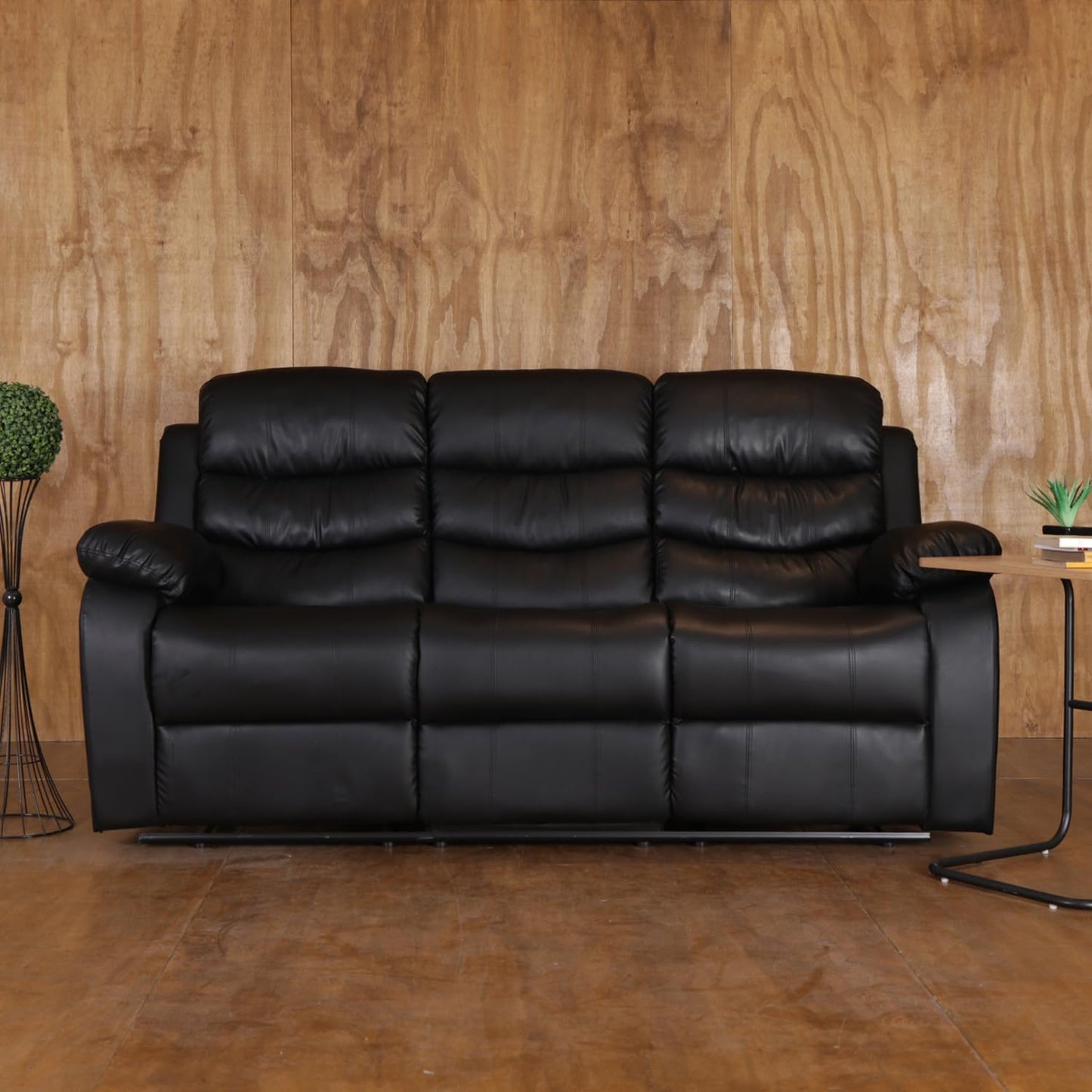 Sillon Reposet Reclinable 3 Cuerpos Tapizado en Simil Cuero