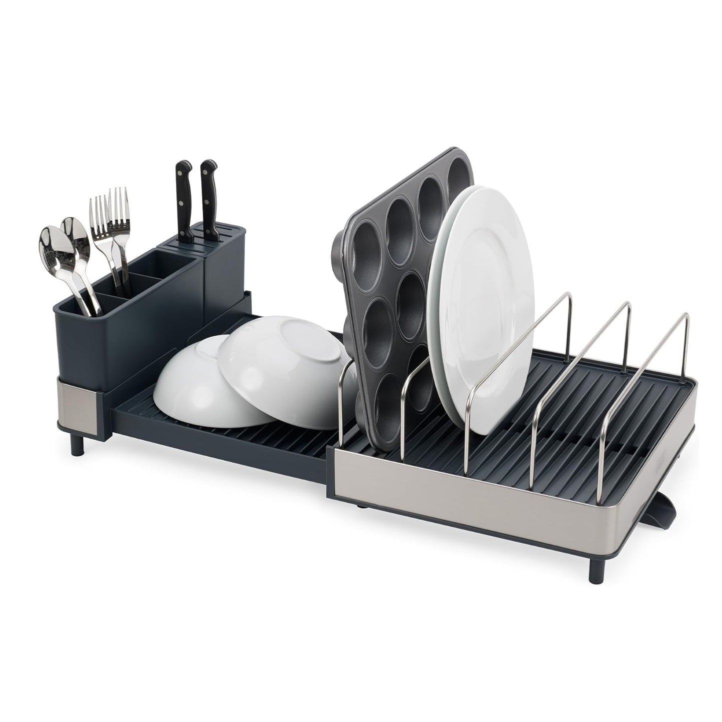 Escurridor De Platos Y Trastes Expandible De Acero Negro