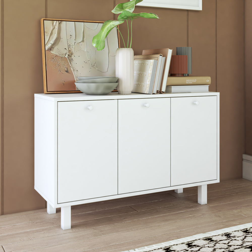 
                      
                        Comoda Cajonera de Madera con 3 Puertas
                      
                    