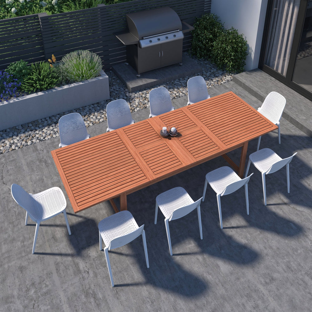 
                      
                        Comedor Extensible Saigon de Madera con 10 Sillas Plasticas
                      
                    