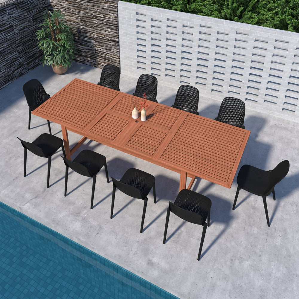 
                      
                        Comedor Extensible Saigon de Madera con 10 Sillas Plasticas
                      
                    