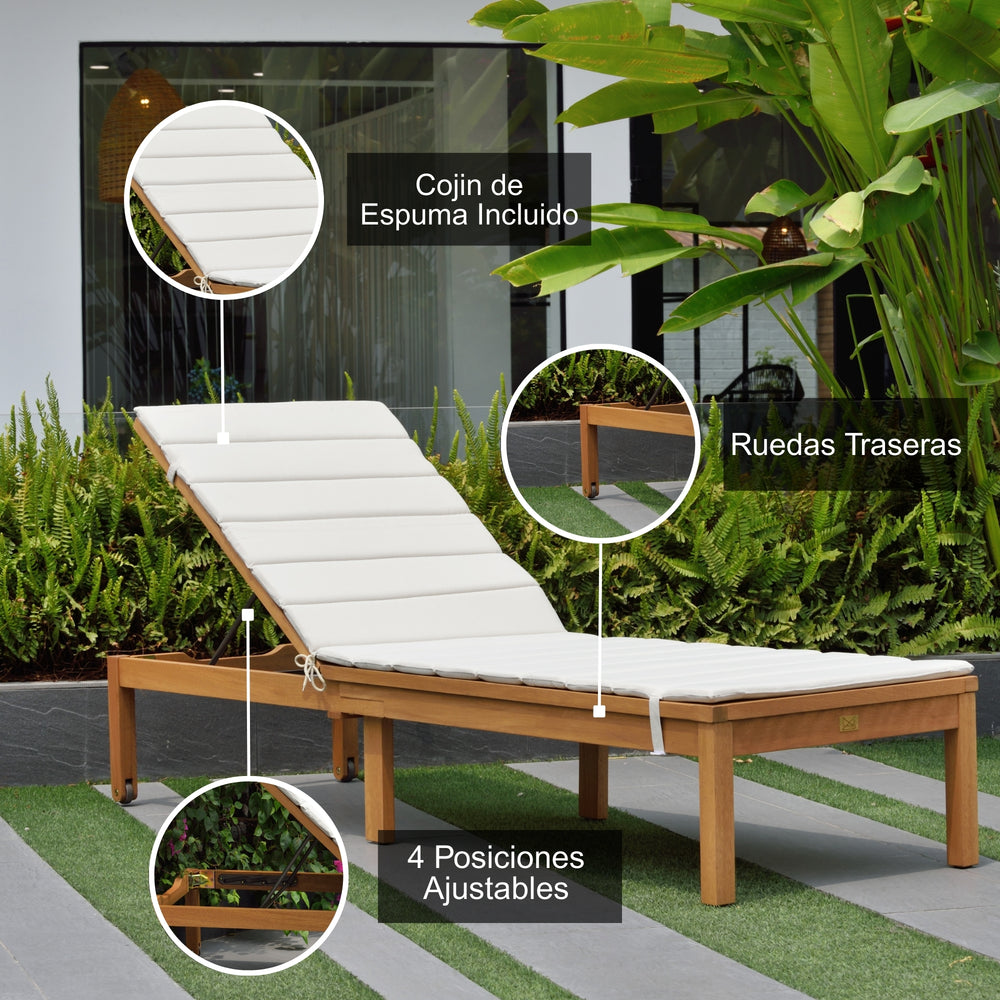 
                      
                        Camastro Kingsbury de Madera con Cojin y Rueditas
                      
                    