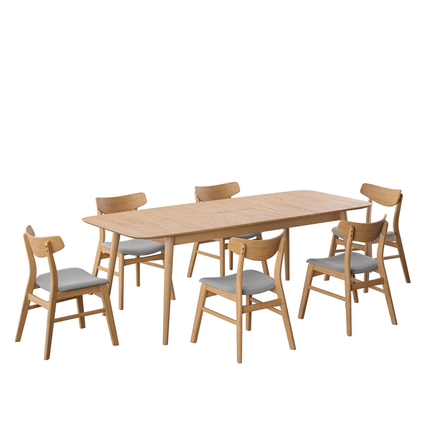 Juego de Comedor Extensible Montreal de Madera con 6 Sillas