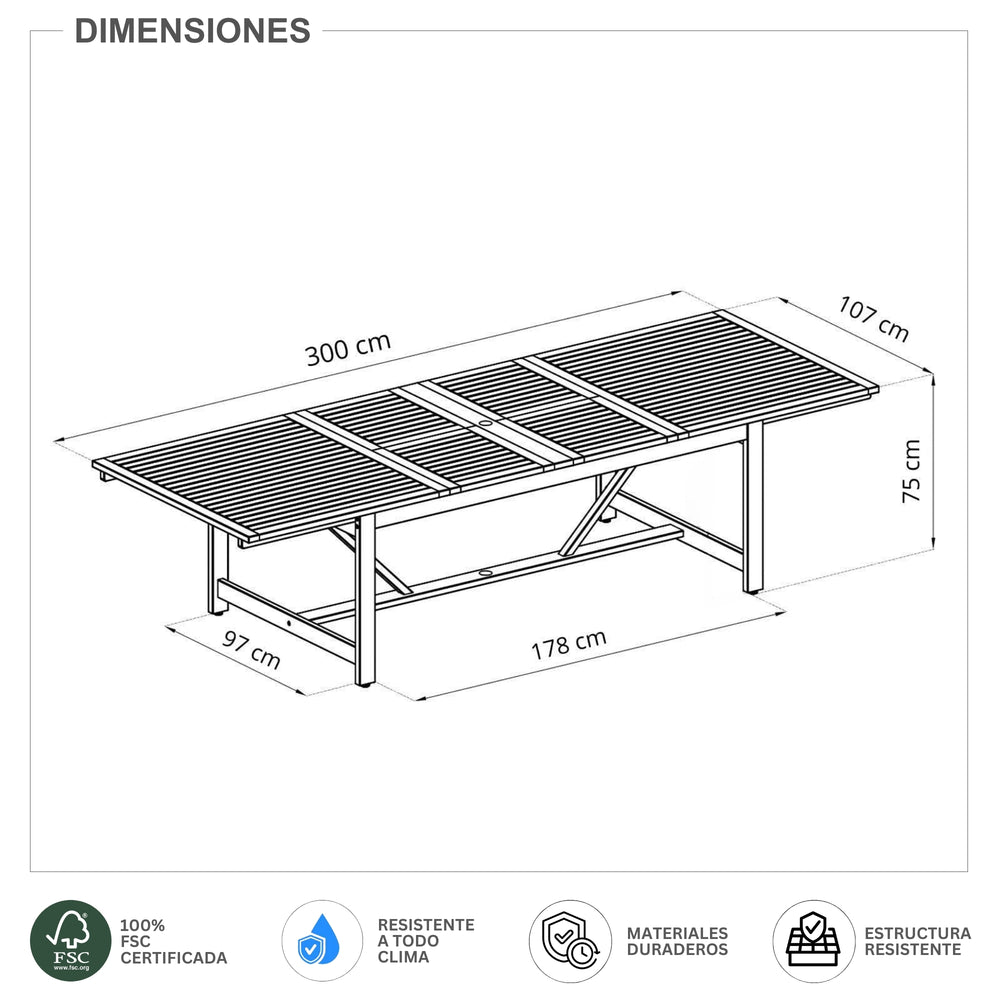 
                      
                        Comedor Extensible con 4 Bancas de Jardin
                      
                    