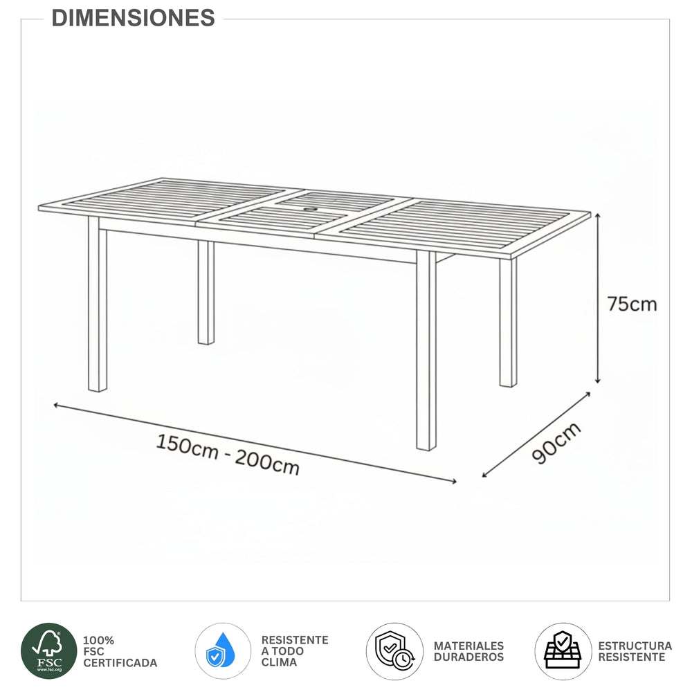 
                      
                        Mesa Extensible Barcelona 200 de Madera
                      
                    