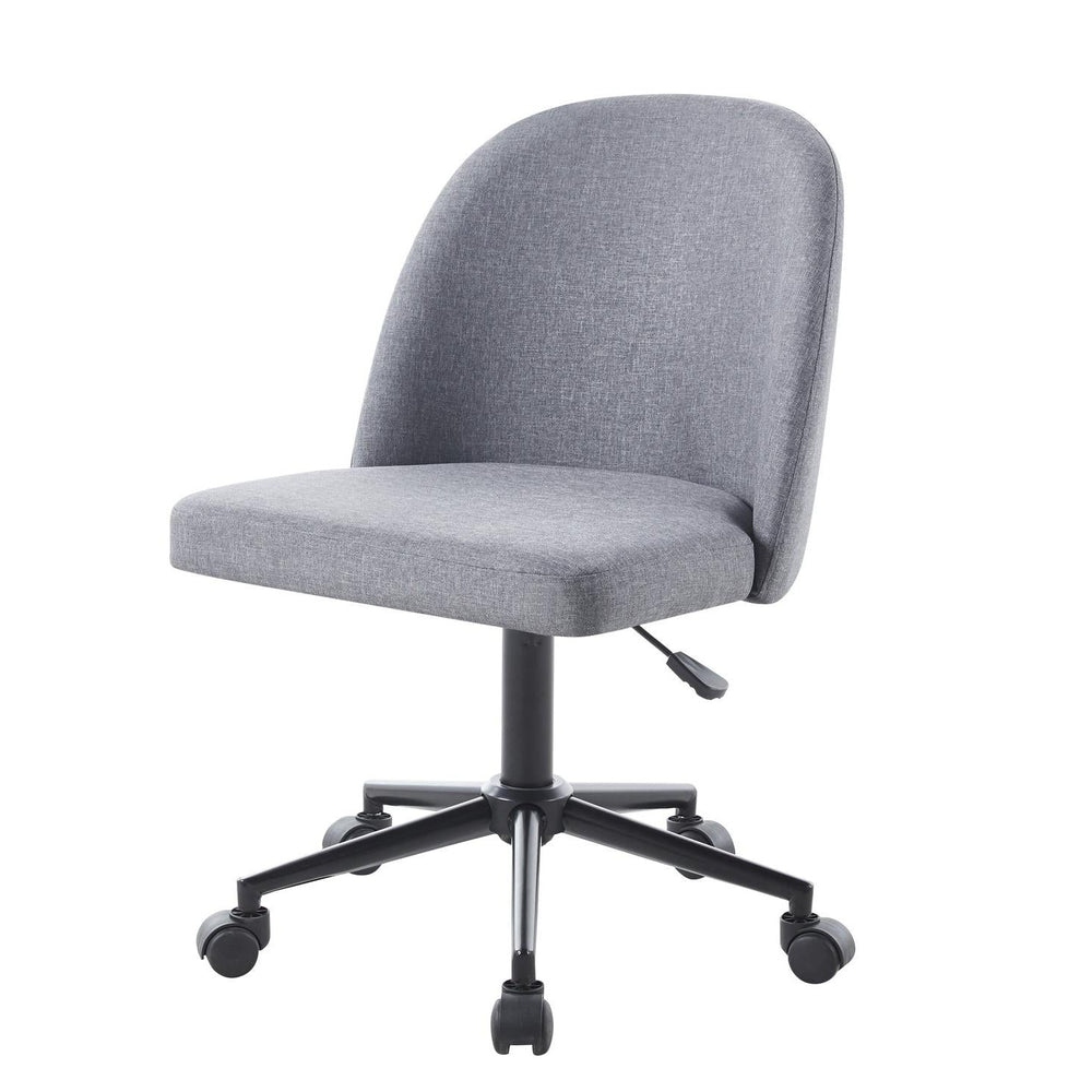 Silla de Oficina Moderna Tapizado de Tela Gris con Ruedas