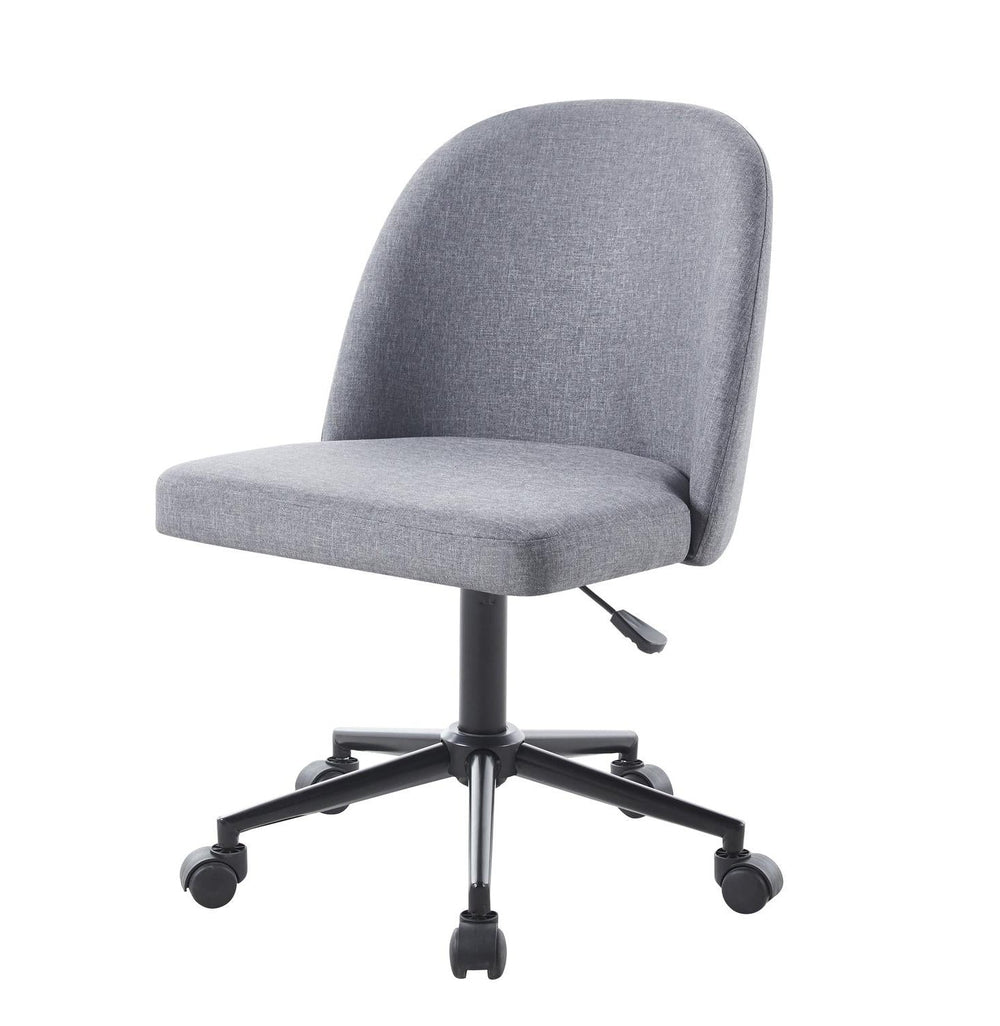 Silla de Oficina Moderna Tapizado de Tela Gris con Ruedas