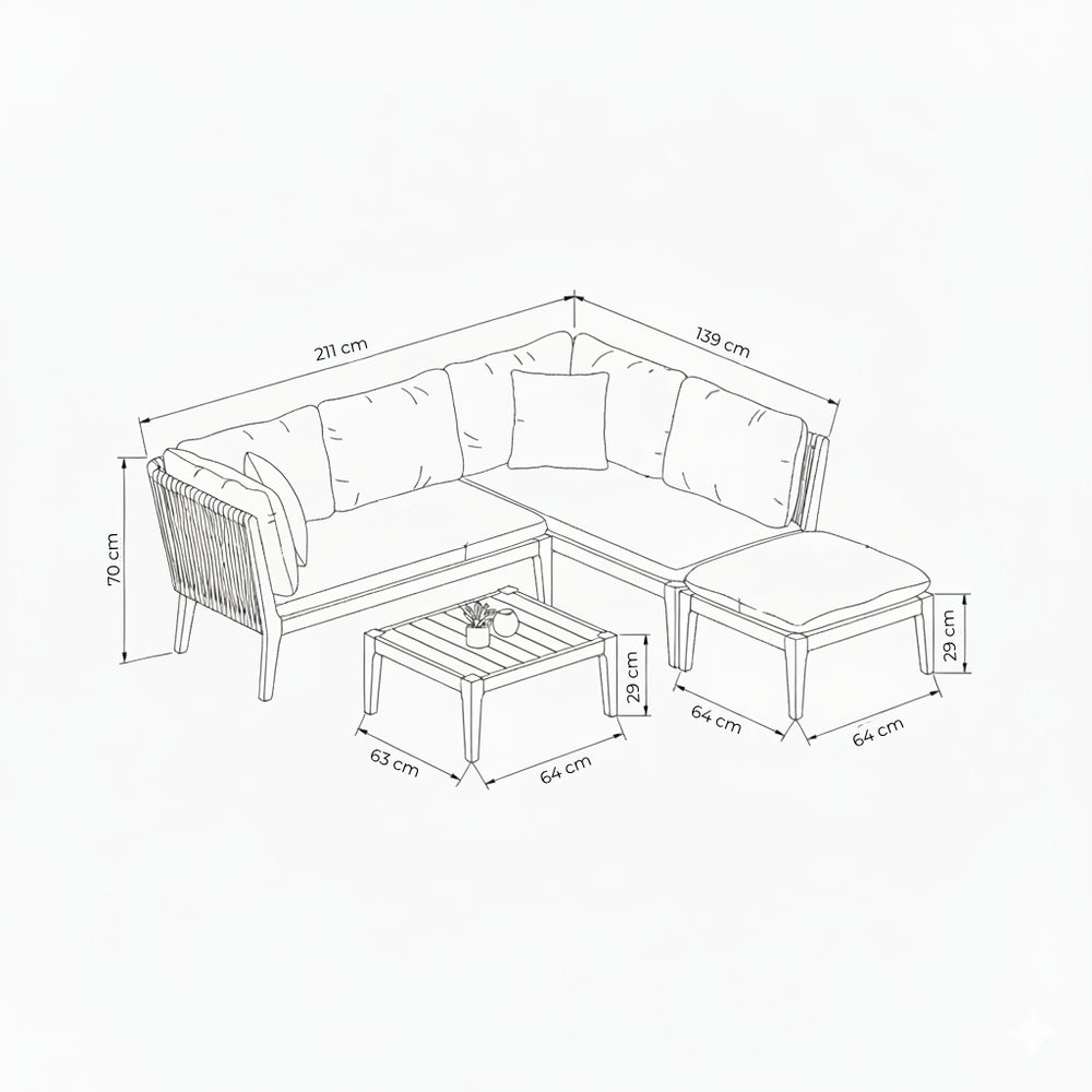 
                      
                        Sala de Jardin Barry de Aluminio y Madera
                      
                    