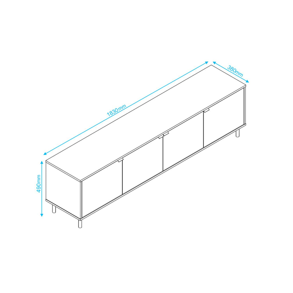  Mueble Mesa para TV, Diseño Moderno y Minimalista, Negro