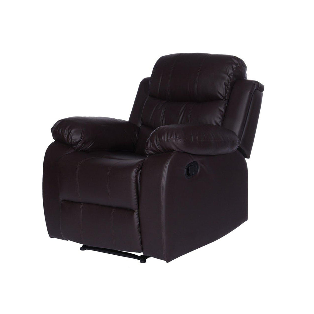 Sillon Reposet Reclinable Individual Tapizado en Simil Cuero