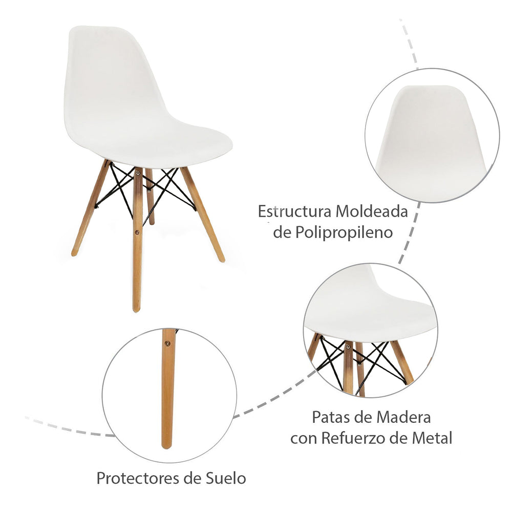 
                      
                        Comedor Rectangular para 4 personas Eames
                      
                    