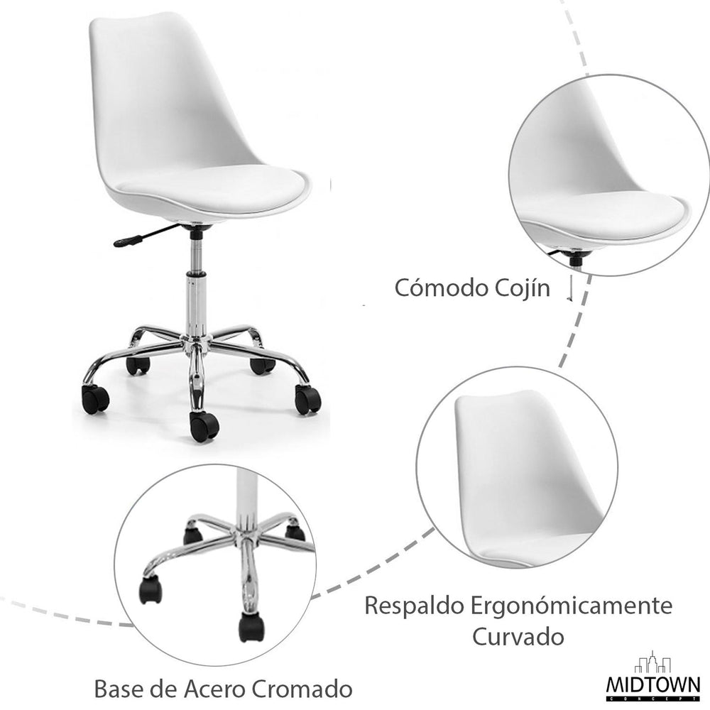 
                      
                        Silla de Oficina Tulip Moderna, Silla de Escritorio Tulip Con Asiento Acolchado
                      
                    