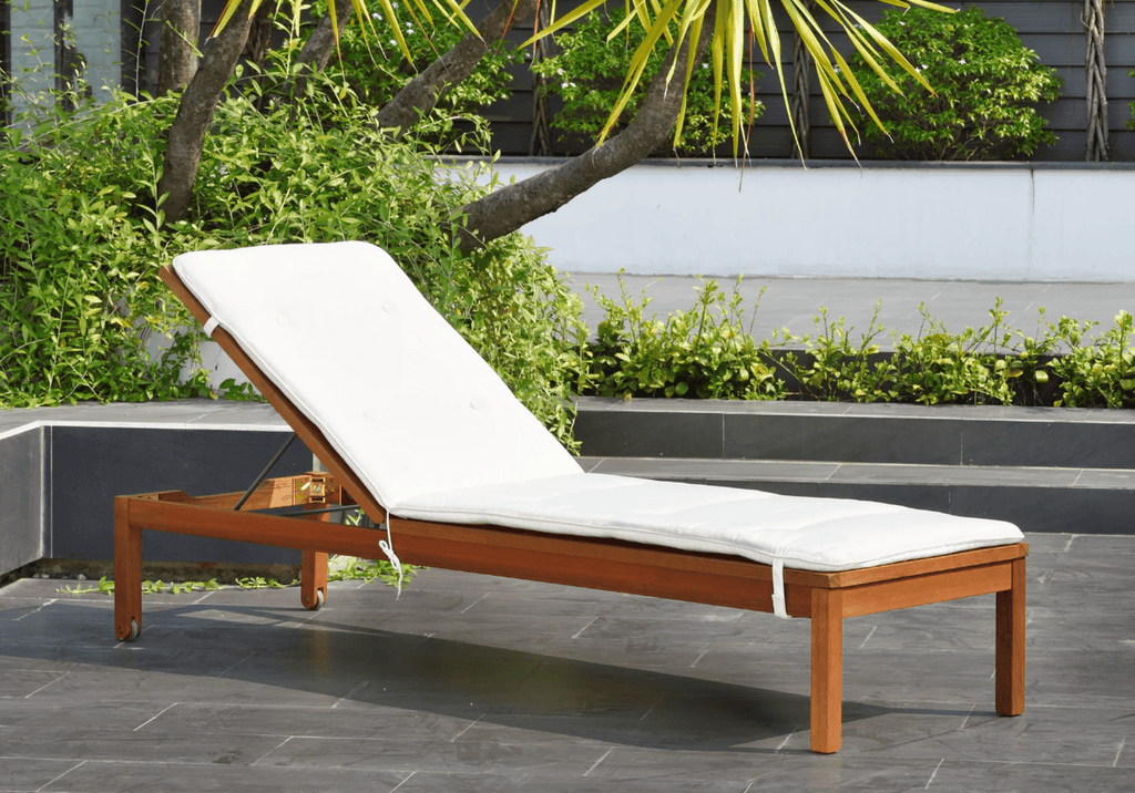  Camastro Washburn de Madera con Cojin para Jardin y Exterior